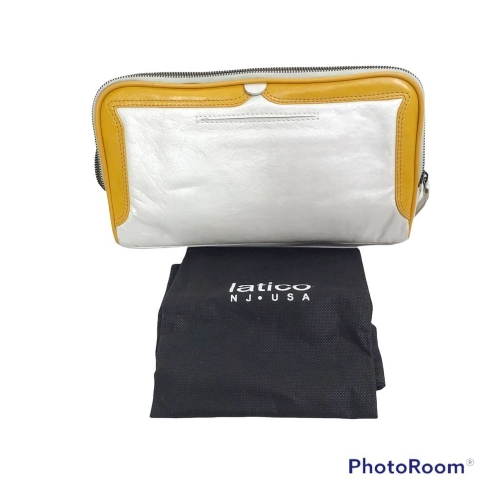 Latico leather colorblock Tate shoulder bag metallic white and gold colors NWT - Picture 1 of 12